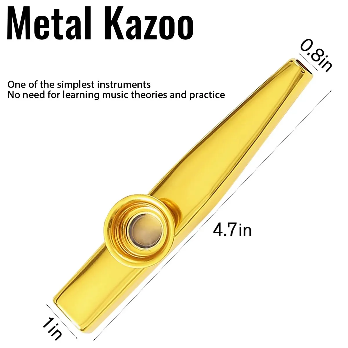 Kazoo Silver Aluminum Alloy with Membrane Flute Diaphragm Mouth Kazoos Musical Instruments