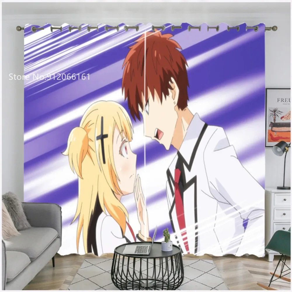 Boarding School Juliet Window Curtain 3D Print Japan Anime Window Treatment For Kids Teenager Window Drapes Home Decoration