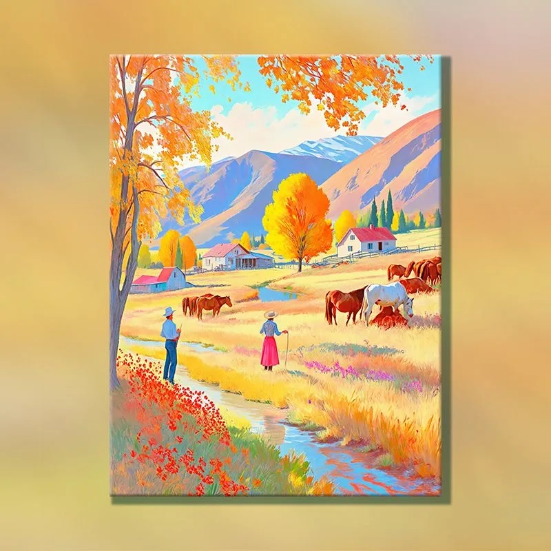 

A-0105 Red Poppies Oil Painting - Bold Floral Canvas Art - Modern Home Decor