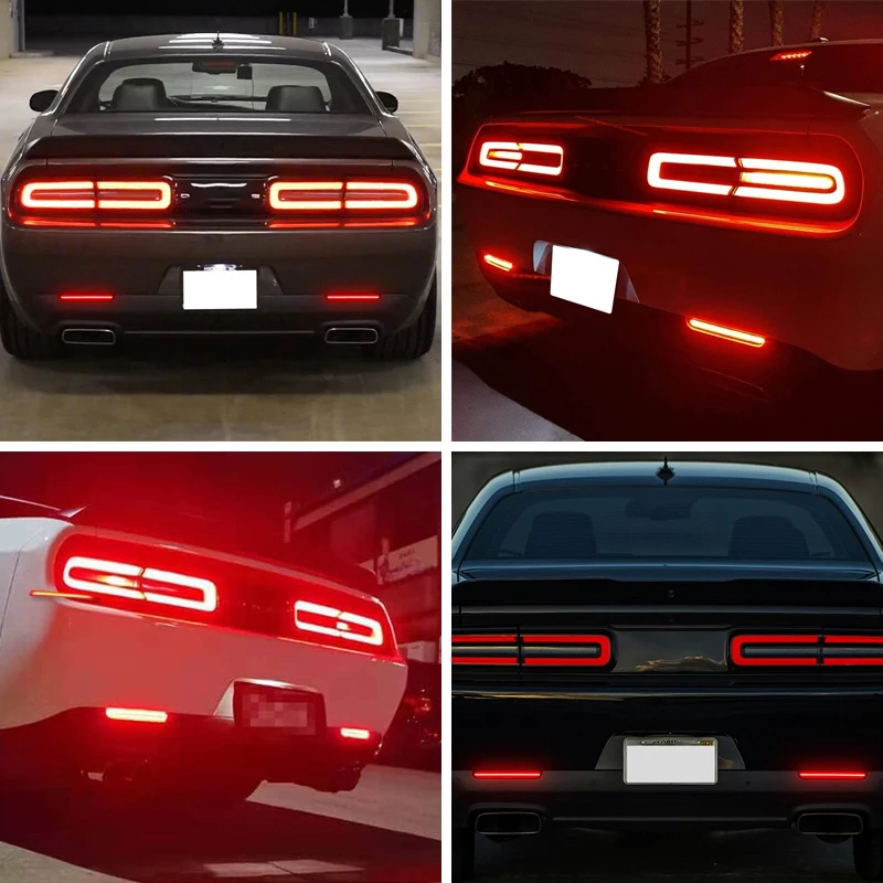 2 قطعة LED المصد الخلفي عاكس الضوء الأحمر الذيل stolight مصابيح الفرامل ل دودج تشالينجر 2015-2022 اكسسوارات السيارات OEM # 68211189AA