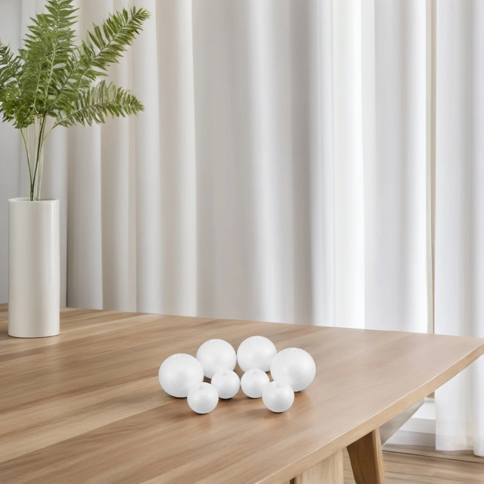 

8Pcs Craft Foam Balls White Polystyrene DIY Projects Pre Drilled Holes Versatile Use for Holiday Decorations Table Centerpieces