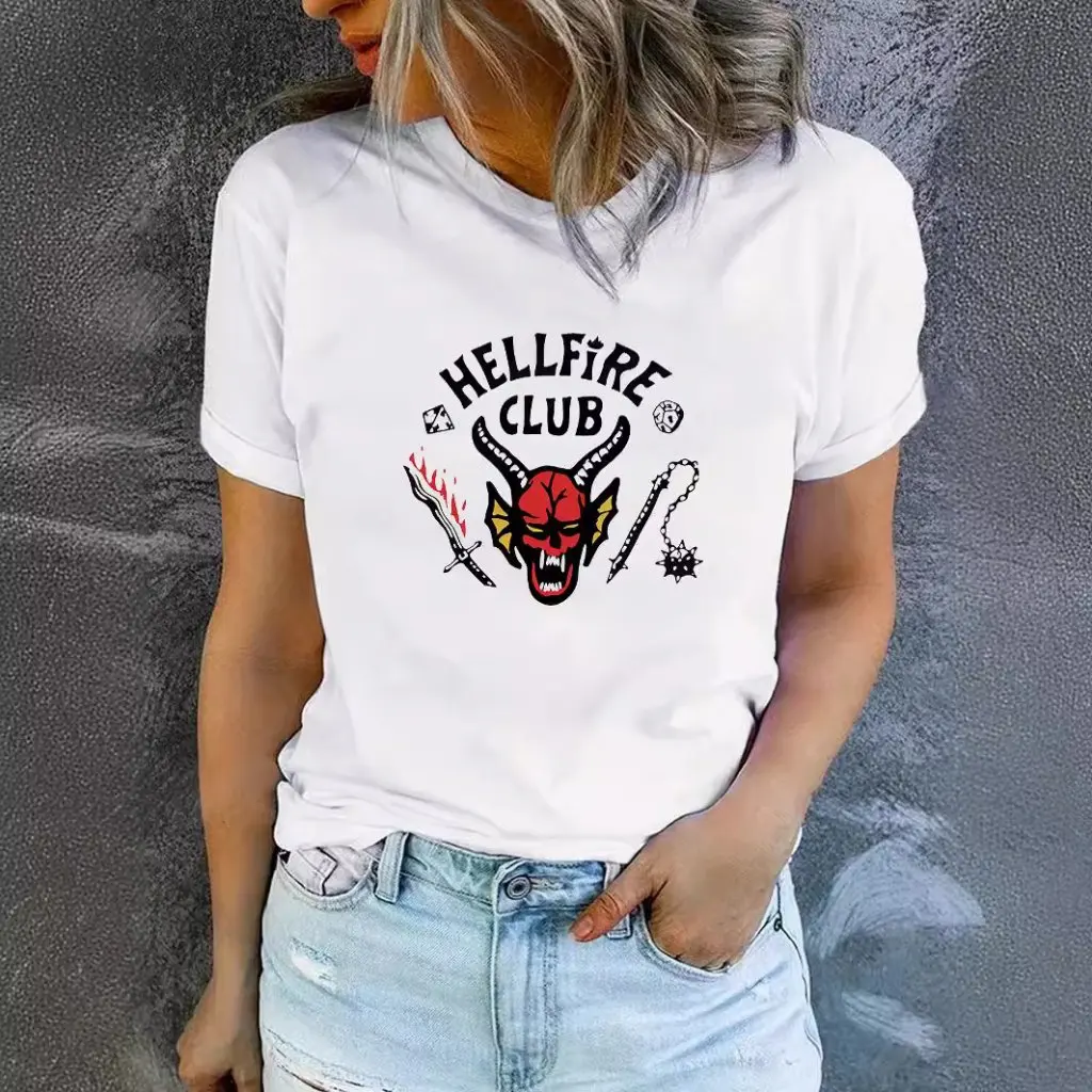 

Summer Women's round Neck Short Sleeve T-shirt Cow Head Pattern Printed European American Style Casual Fashion Top