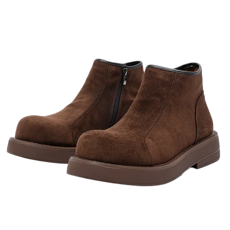 

2026 Fashion Mens Chelsea Boots Thick Sole 2.5cm Brand Men Single Ankle Boots Male Footwear Plus Size 45 D738