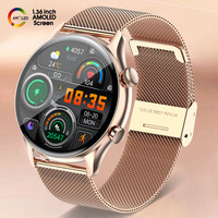 KAVSUMI AMOLED Screen NFC Smart Watch Women Always display the time Bluetooth Call IP68 Waterproof Smartwatch For Android IOS