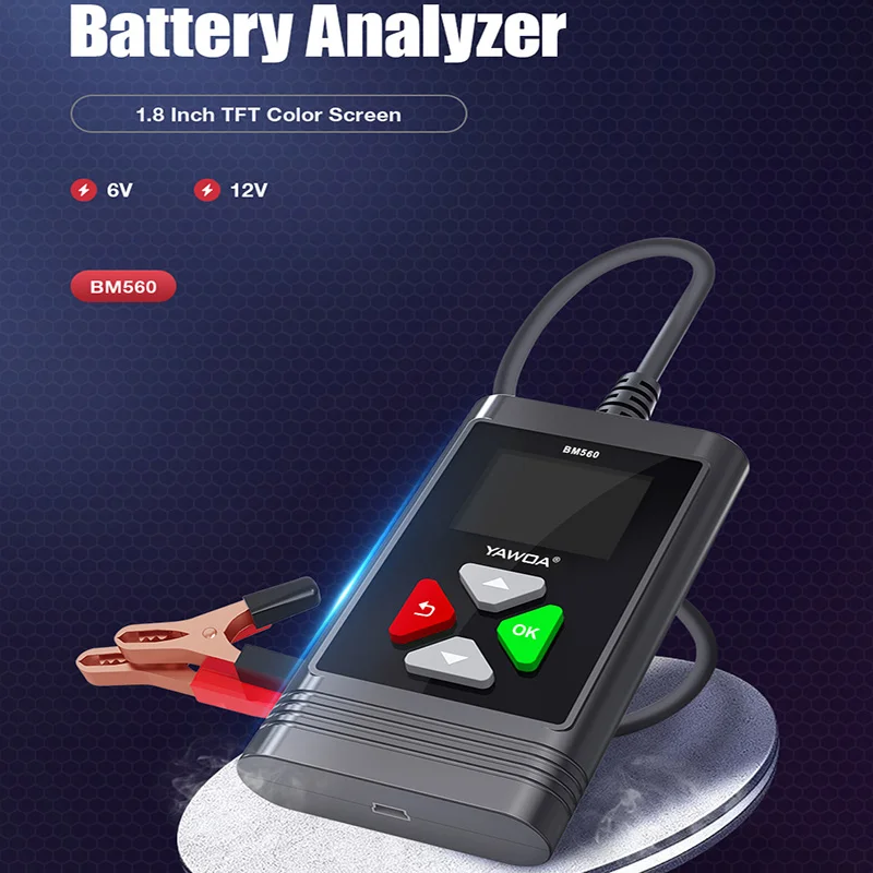 Automobile battery performance analyzer meter Battery detector Multilingual detector 6V/12VBM560