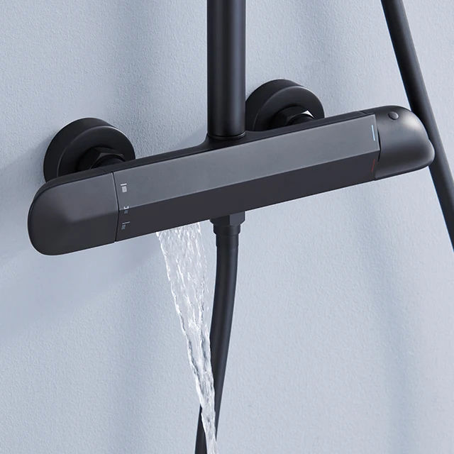 Bathroom Rain-style Stainless Steel Freestanding Round Bathtub Faucet Stand Floor Shower Accessory with Ceramic Valve Core