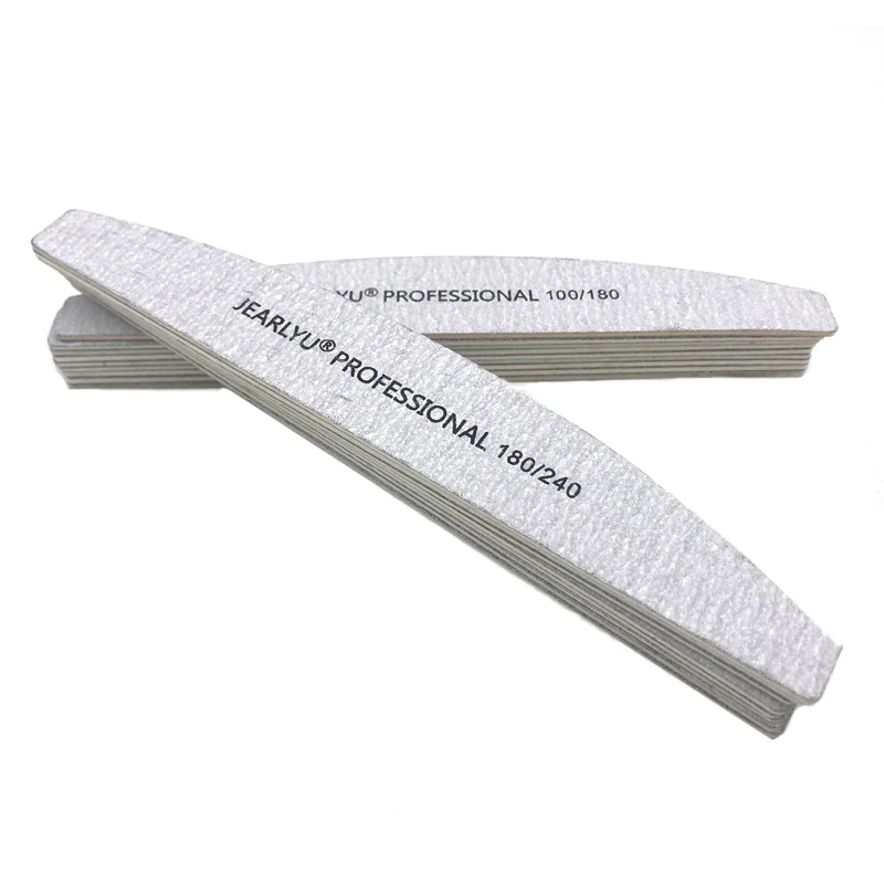 5/10pcs Double Sided Professional Nail Art File Grey Buffer 100/180/240 Grit Curved Sanding Block Grinding Durable Toenail Files