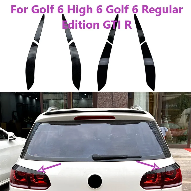 For Golf 6 High 6 Golf 6 Regular Edition GTI R Car Rear Headlight Lamp Eyebrow Car Eyelids Sticker Glossy black