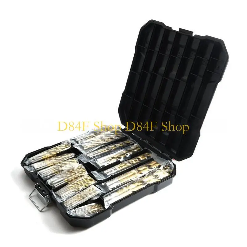 

D84F 99Pcs 1.5mm-10mm Metal Twist Drill Bit Set Shank High Speed Steel for Wood Plastic Aluminum