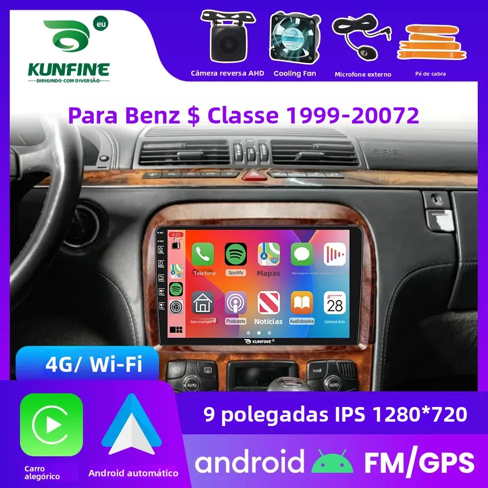 2din android rádio do carro para benz s classe 1999-2007 player de vídeo navegação gps unidade principal de áudio estéreo carplay 4g wifi