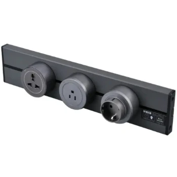 Enchufe de pared inteligente universal para riel montado en la oficina con enchufes y interruptores inteligentes tipo C extraíbles para Reino Unido/EE. UU.