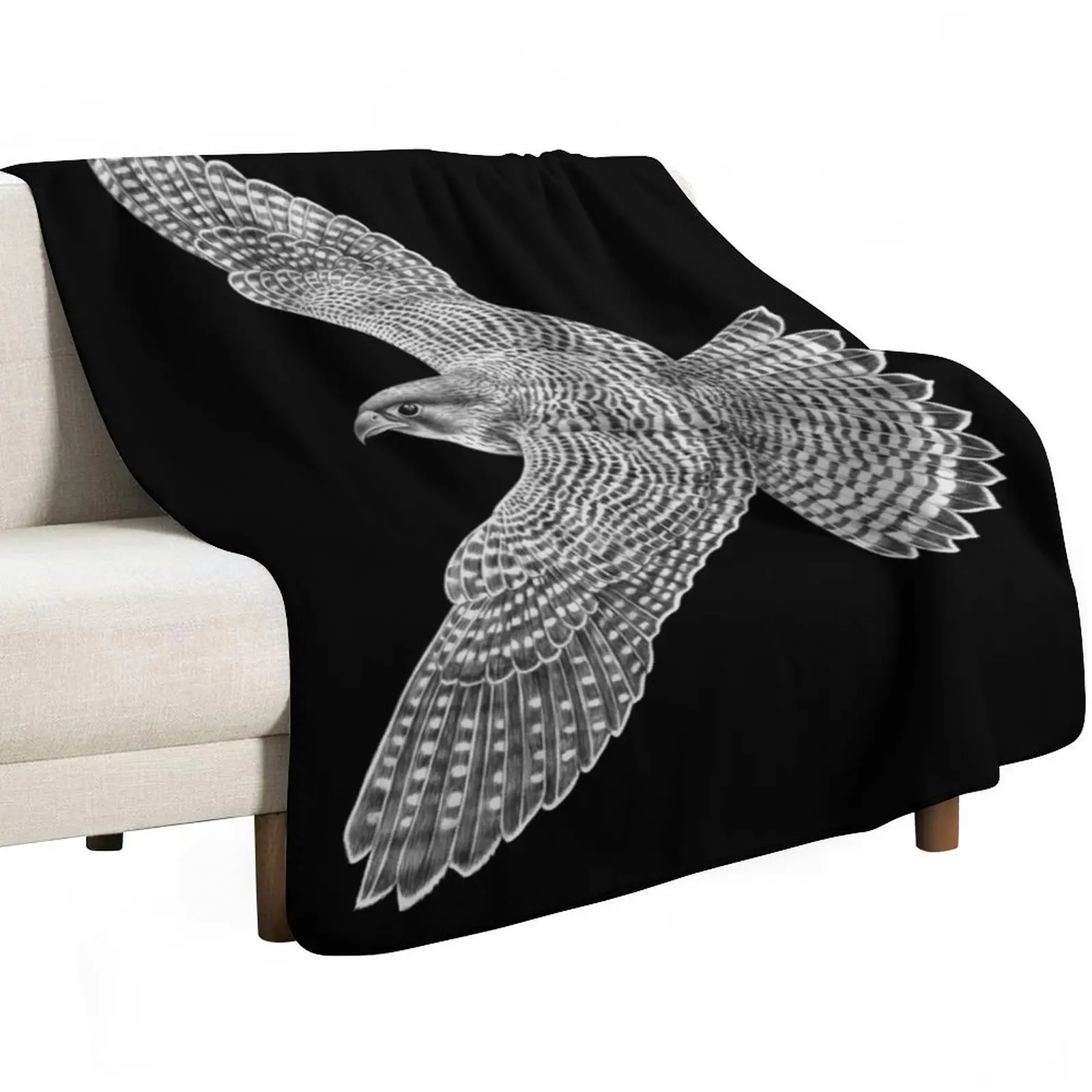 Peregrine Falcon Throw Blanket Travel Size Cozy Blanket for Plane Train