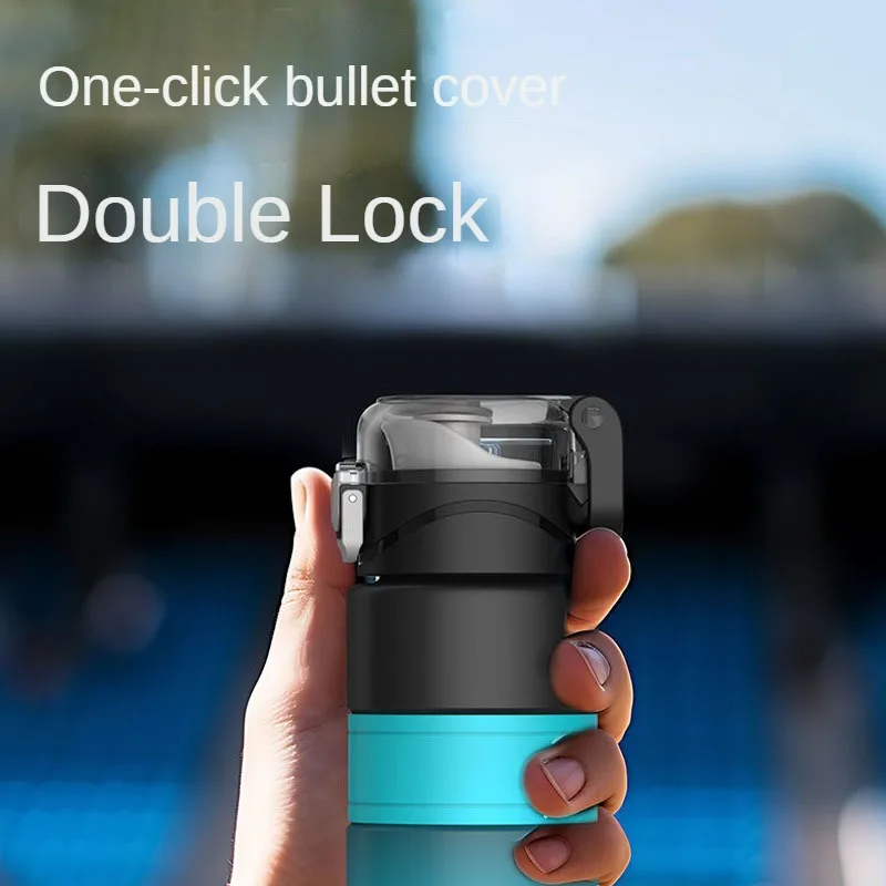 Youpin كوب رياضي بلاستيكي مضاد للإسقاط ، سعة كبيرة ، كوب شاي محمول ، فلتر شاي مدمج ، غطاء زنبرك بنقرة واحدة ، Quange