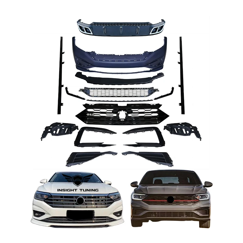 

Pp Plastic Car Bumper Rear Diffuser Exhaust Pipe 2019 Bodykit for VW Jetta Upgrade to GLI Body Kit