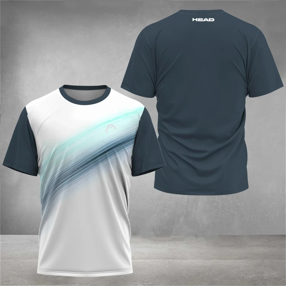 Mens T Shirt Fitness Tennis T-Shirts Top Outdoor Train Sportswear New Breathable Fitness Short Sleeve Print Running Men Clothing