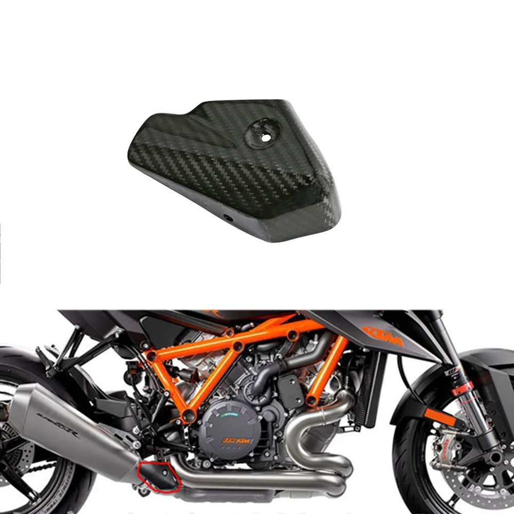 For KTM 1290 Super Duke R 2020 2021 2022 2023 2024 Real Carbon Fiber Exhaust Cover Heat Shield Motorcycle Accessories Fairing