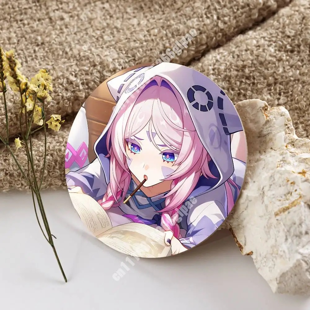 Genshin Impact Citlali Wooden Cup Mat Cappuccino Vodka Juice Water Coaster for Flower Shop 4