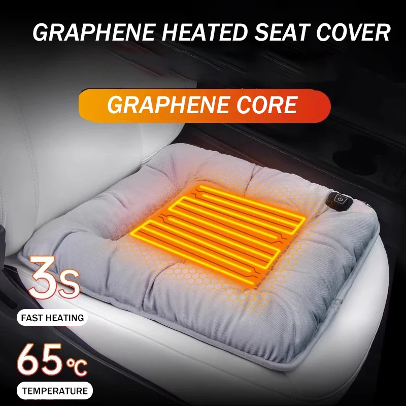 12V Heated Car Seat Cover USB Car Plush Warm Seat Fast Heating Cushion Universal Auto Cover Cars Seat Protector Cloak Pad Mat