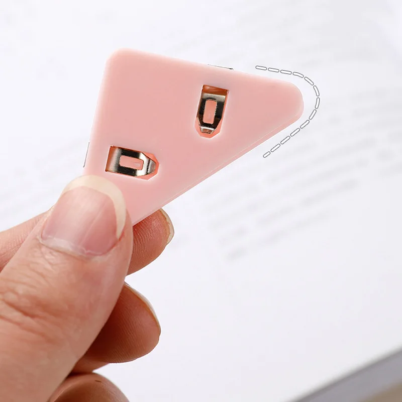 5Pcs Transparent Triangle Corner Clips Student Test Paper Acrylic Storage Clips Information Receipts Folder Office Stationery
