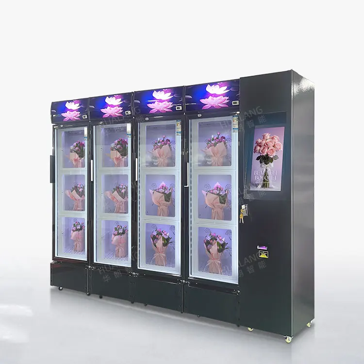 Customized 10/12 Independent Locker Vending Machine Exquisite Flower Display 24h Unattended Automatic Flower Vending Machine