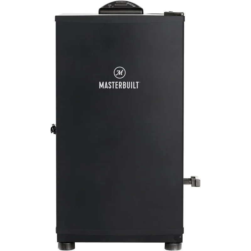 ماستربيلت ®   مدخن شواء عمودي كهربائي رقمي مقاس 30 بوصة مع محمل شرائح خشبية جانبية ورفوف من الكروم ومربع للطهي 710