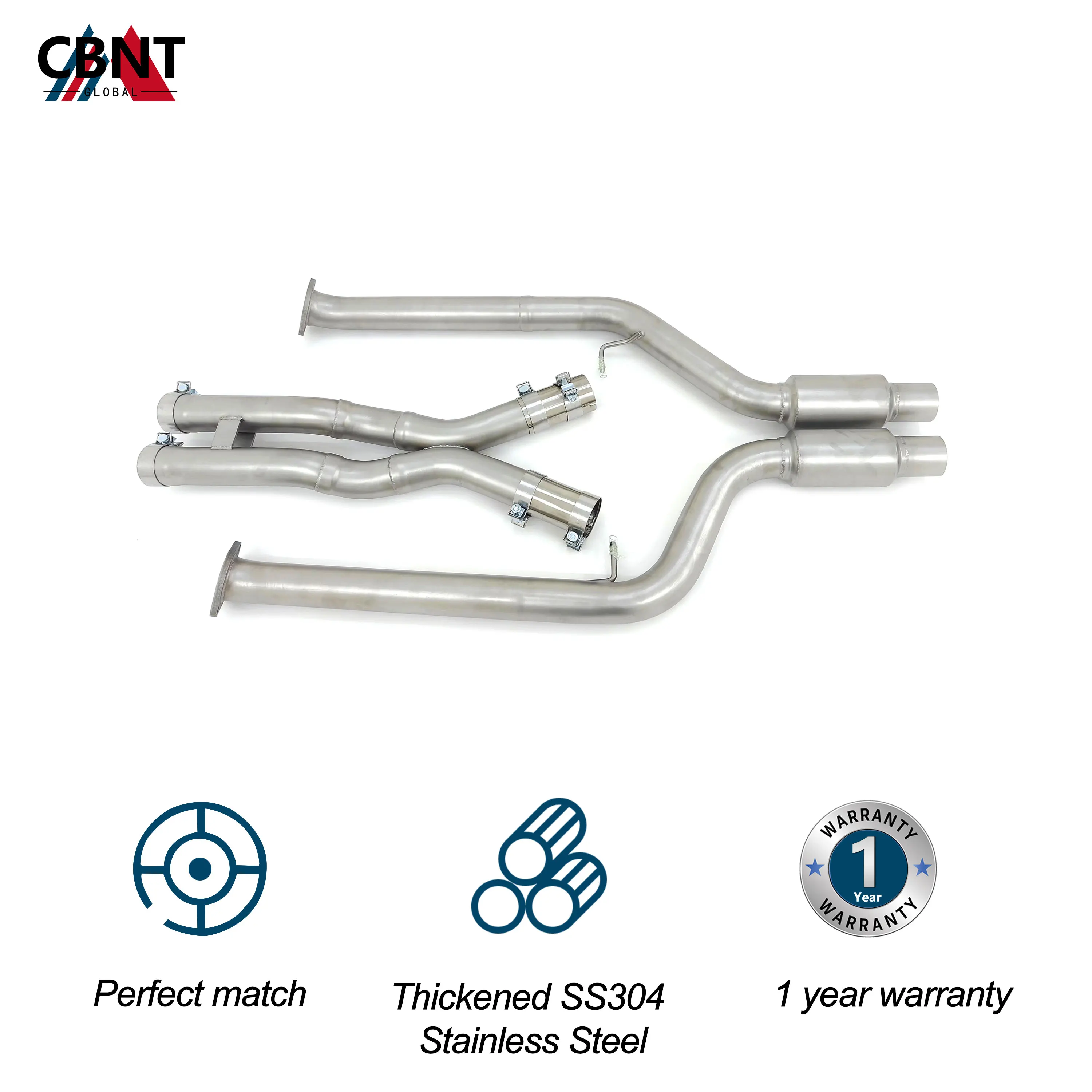 CBNT Exhaust Middle-Pipe for BMW G8X X3M X4M S58 2020-2023 76mm/3inches SS304 Stainless Steel Exhaust-pipe System Mid Pipe