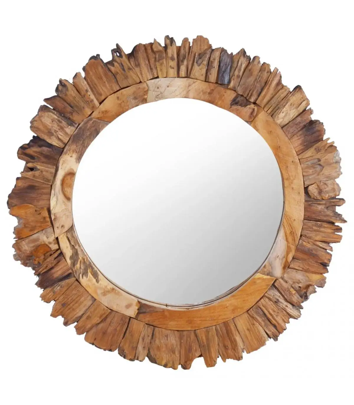 Round Wall Mirror Mirror teak 60 cm