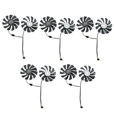 News 5 Pair Graphics Card Fan 85Mm Ha9010h12f-Z 4Pin Cooler Fan Replacement For Msi Gtx 1060 Oc 6G Gtx 960 P106-100 P106