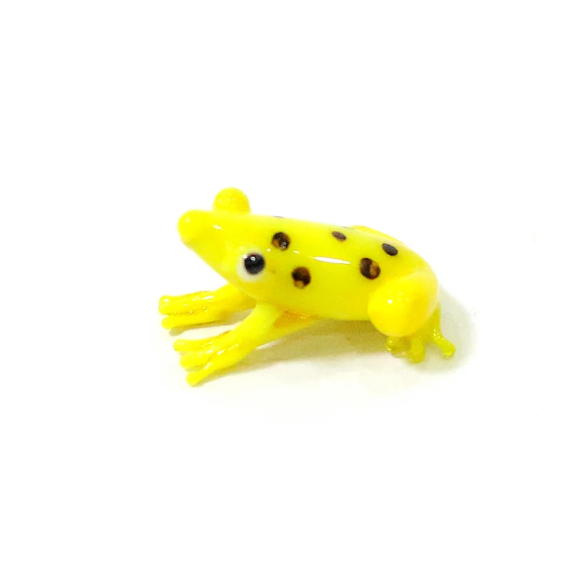 2 Stück Bunte Mini-Glas-Tierfiguren Niedliche Frosch-Miniatur-Statuen Ornamente für Zuhause Tischdekoration Feengarten Bonsai Deko-Zubehör – Detail 36