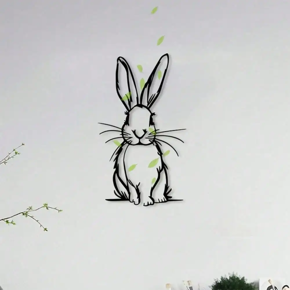 

Винтажный настенный декор в виде кролика, кованое железо, для сада и дома, осенний/хэллоуинский декор для интерьера и экстерьера