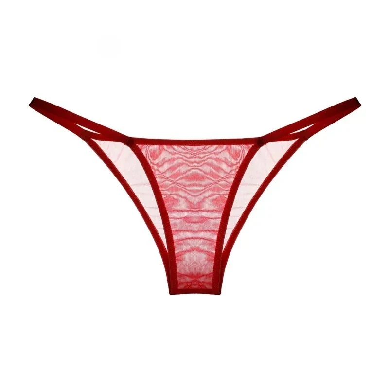 Women Mesh Mini Briefs Sheer Sexy Japanese Style Low Rise Half Coverage Transparent Ladies Triangle Underwear