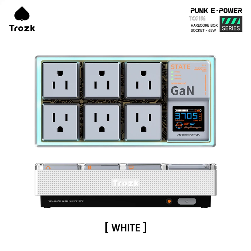 TROZK US 65w Fast Charging Board Socket With 2 USB Jacks PC-VO Flame Retardant Desktop Socket Fast Charging Patch Board