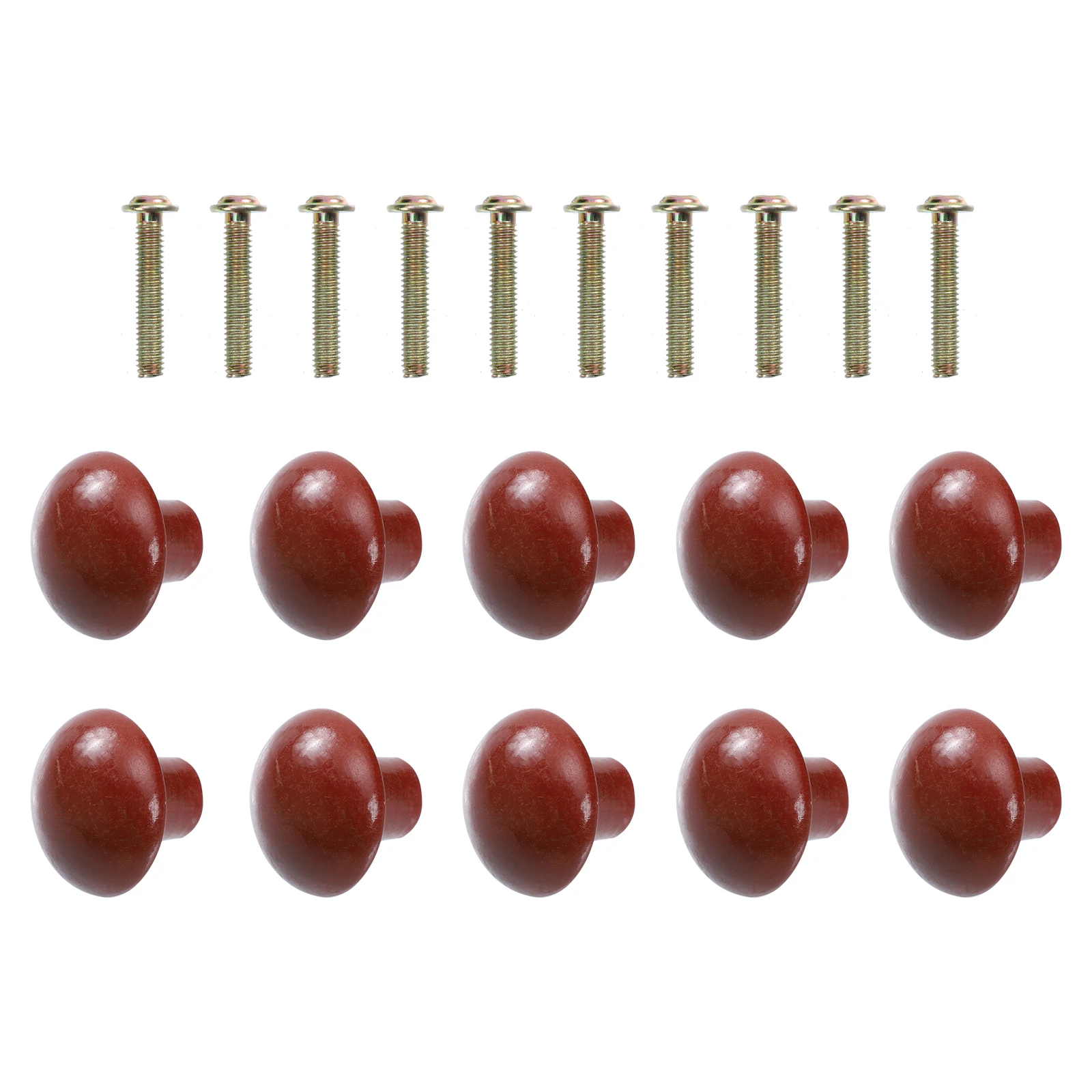 

10pcs Solid Wood Knobs Round Mushroom Style Cabinet Handles Durable Door Pulls For Drawer Furniture Cupboard Wardrobe Wood