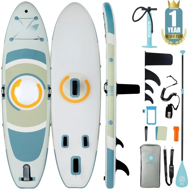 Paddle Board with Stable Wing and Durable SUP Accessories, 10’ Inflatable Stand up Paddle Boards for Adults & Youth, Versatile