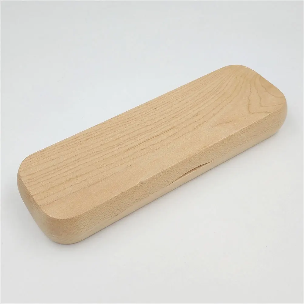 

Maple Wood Pencil Case Solid Color Thick Design Single Pen Holder Office Stationery Storage Box Wood Pencil Case