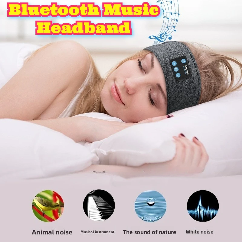 

Bluetooth Music Headband Built Earbuds Sports Sweatband Wireless Audio Headphones Running Workout Jogging Sweat Wicking Washable