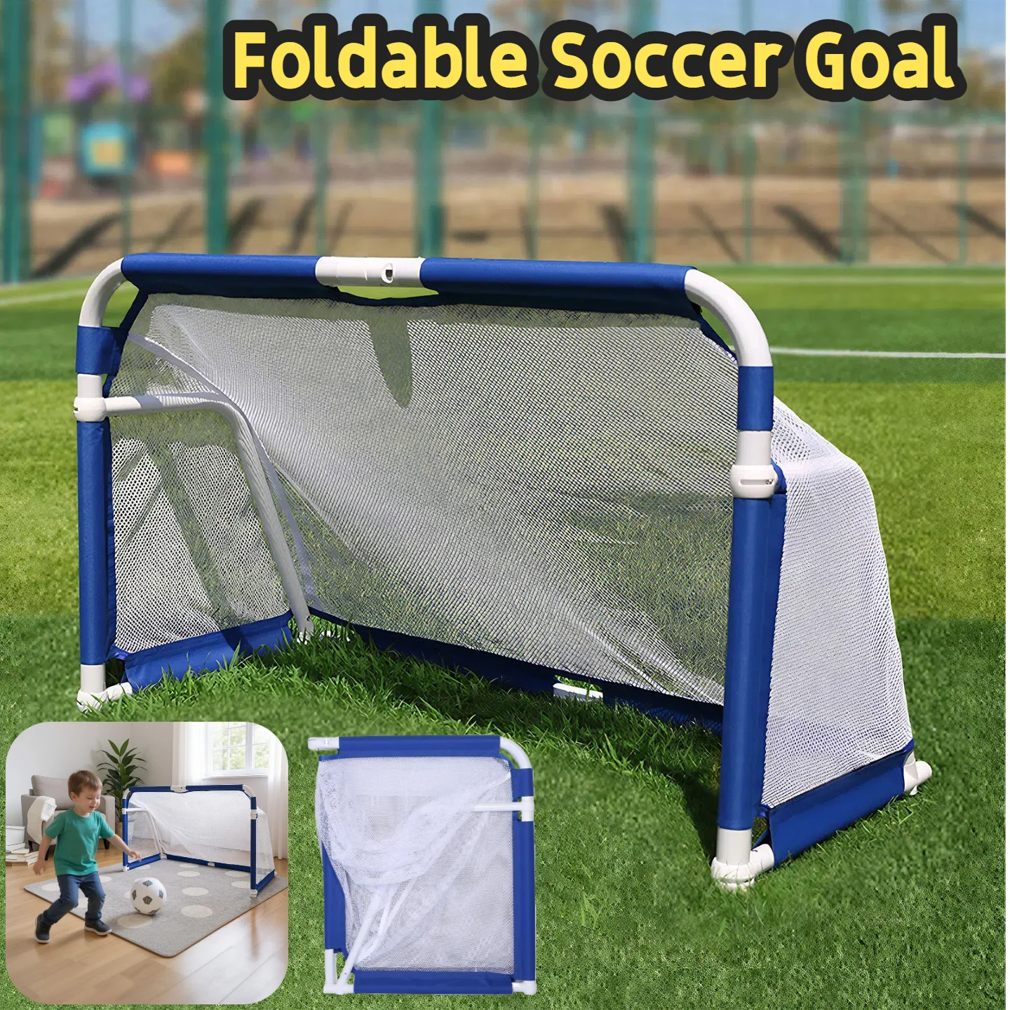 

Kids Soccer Goal Portable Folding Football Goal Foldable Kids Toy Football Gate for Park Games Backyard Garden Children