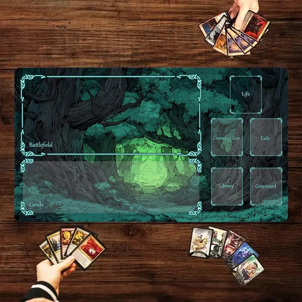 

Игровой коврик Magic Card с зоной, тематика «Таинственный лес», игровой коврик MTG, игровые коврики, настольный коврик, боевой игровой коврик Commander