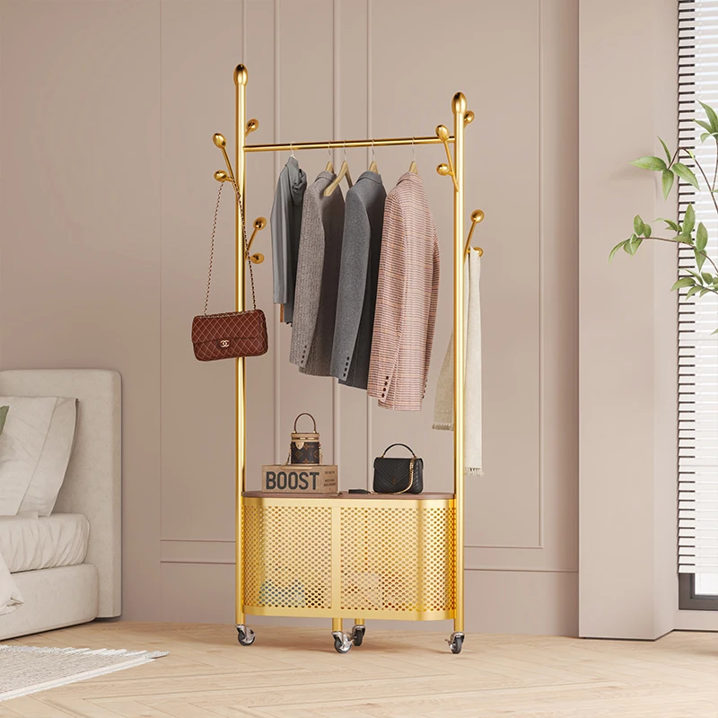 

Light luxury foyer clothes storage bag rack bedroom storage coat rack Nordic home creative floor hanger