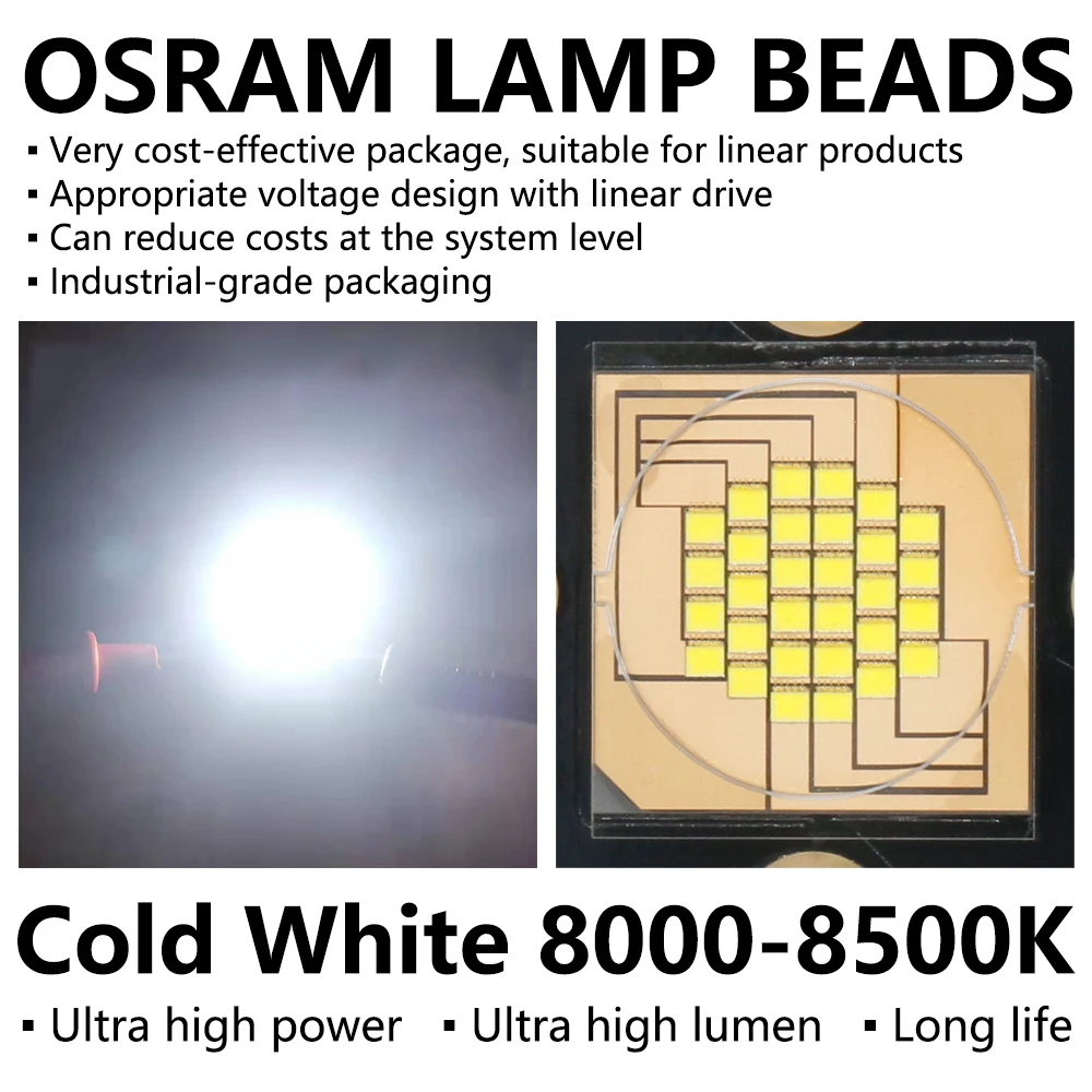 400W LED Chip Lamp Beads DC30-36V 12A 60000LM Cool White 8000-8500K For Long Distance Stage Lights Film And Television Light DIY