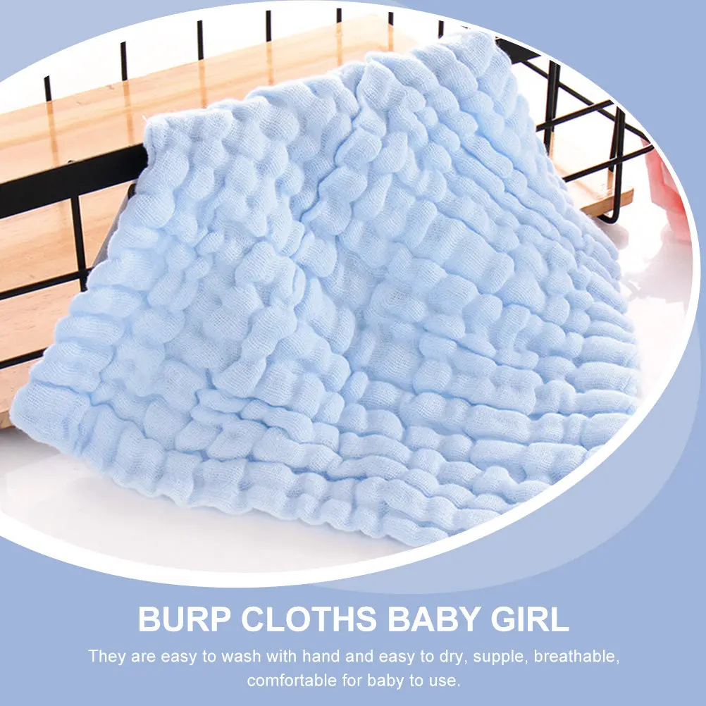 

5Pcs Pure Cotton Baby Washcloths Soft Absorbent Drool Burp Saliva Face Towels Baby Essentials Muslin Washcloths