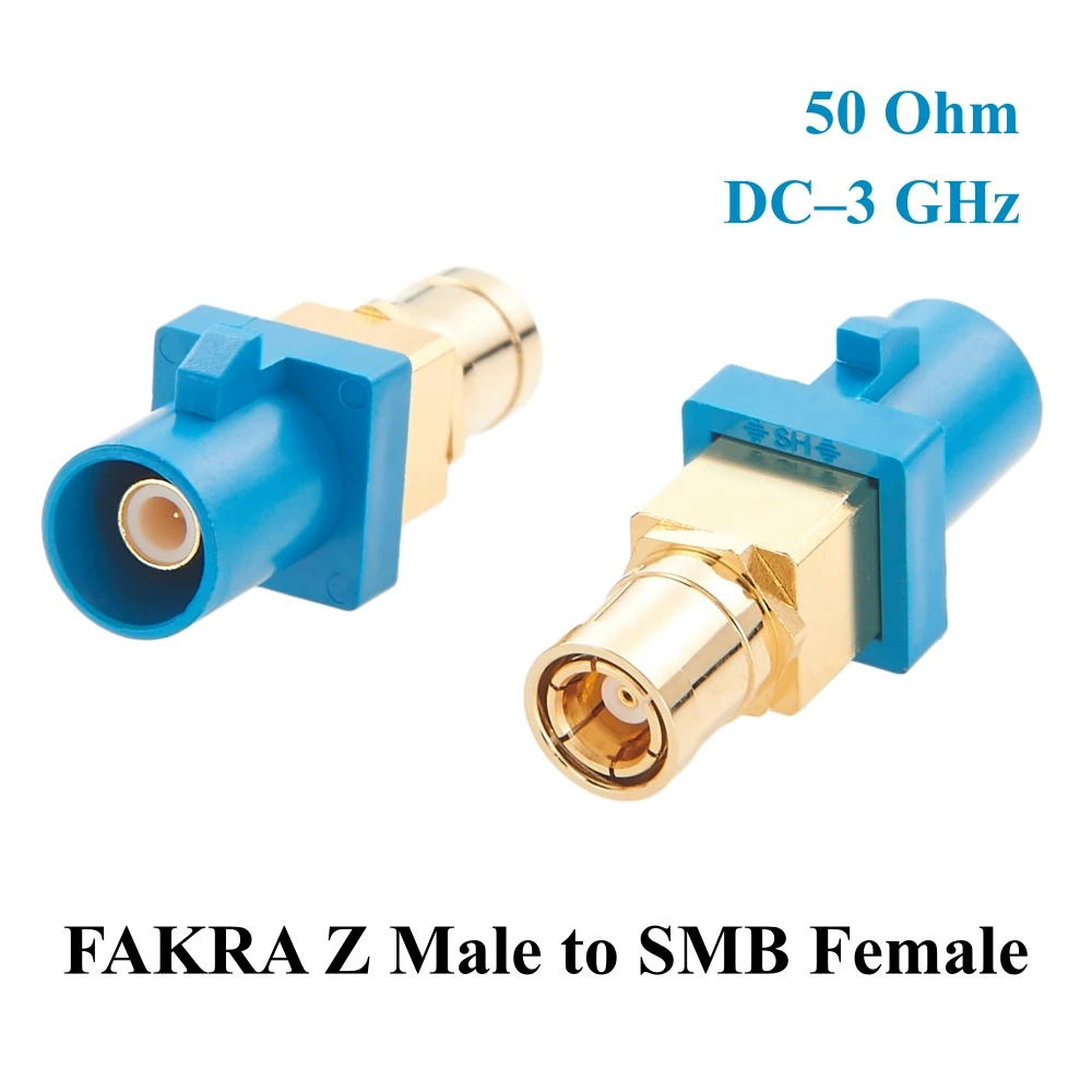 Fakra Z Male to SMB Female Adapter 50 Ohm RF Coaxial Automotive Car Antenna Connector for Vehicle GPS GNSS Navigation, 4G LTE Te