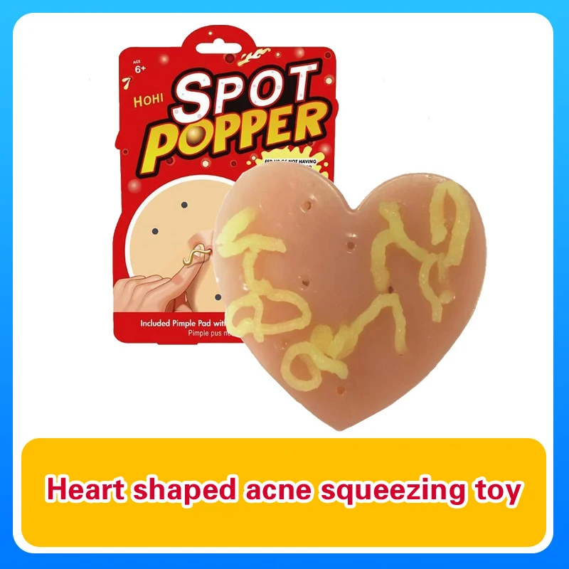 Heart-shaped Acne Squeezing Toys Sensory Toy Novelty Interactive Antistress Squeeze Prank Toy stress Relief