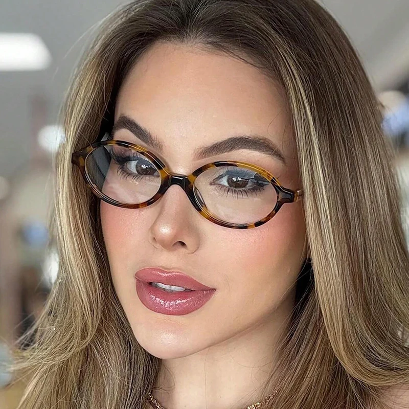 Anti-Blaulicht-Brille Augenschutz Ovaler Kleiner Rahmen Retro Damen Koreanische Schlichte Brille Damen Optische Sehbrille