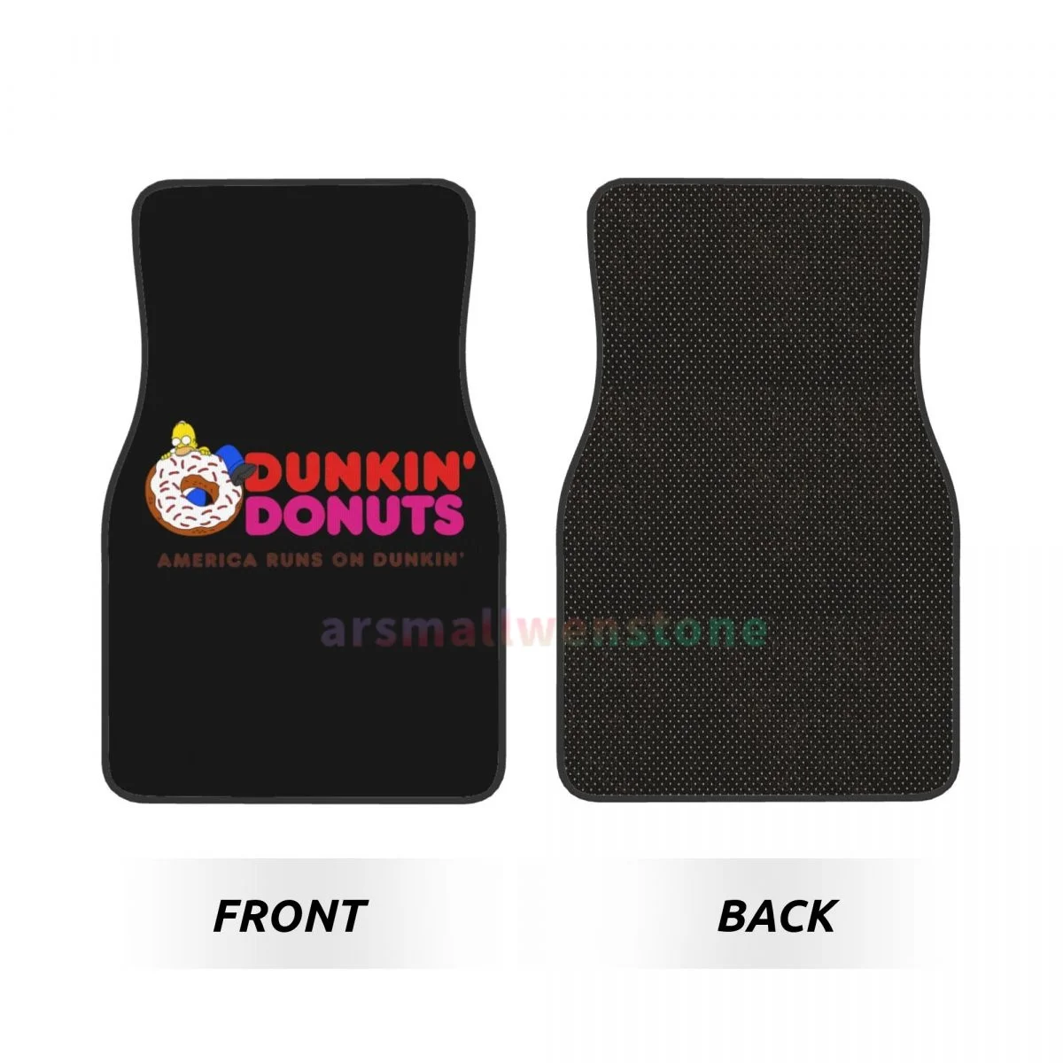 Dunkin Donuts Logo Crystal Velvet Car Floor Mats Set of Four Anti Fouling Car Mats Carpet Anti Slip Car Floor Mats 4PCS