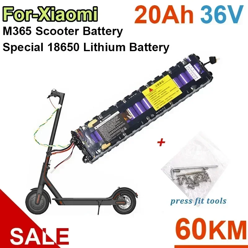 

10S3P 36v 20AH for-Xiaomi M365 Scooter Batteries Pack Special 18650 Lithium 60km with Waterproof Bluetooth Communication Charger