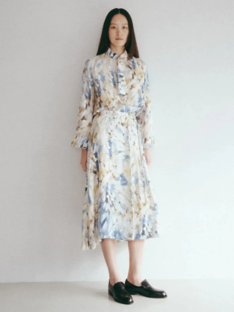 

Fashionable Long Sleeve Floral Print Shirt And Skirt Set Korean Style Summer New Arrival Casual Leisure Vacation Wind Women's...