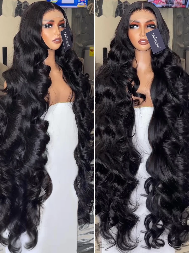 Melodie 250% HD 30 38 Inches 360 Full Lace 13x6 Lace Front Human Hair Wigs Body Wave Transparent 13x4 Lace Frontal Remy Hair Wig