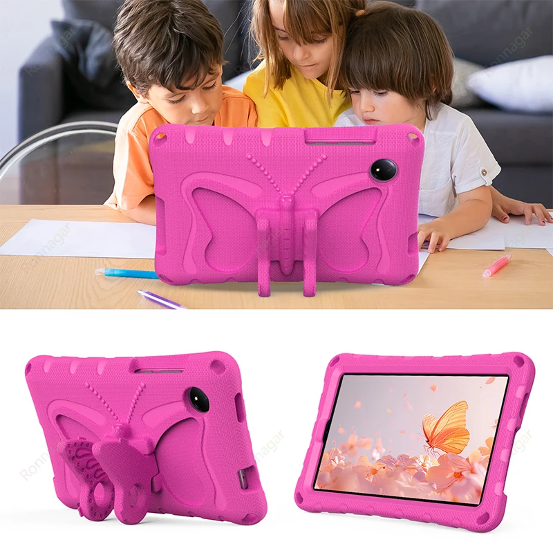 Kids Butterfly Safe Heavy Duty Case for Xiaomi Redmi Pad SE 8.7Inch 4G Case 2024 Sturdy ShockProof Tablet Cover Redmi Pad SE 8.7