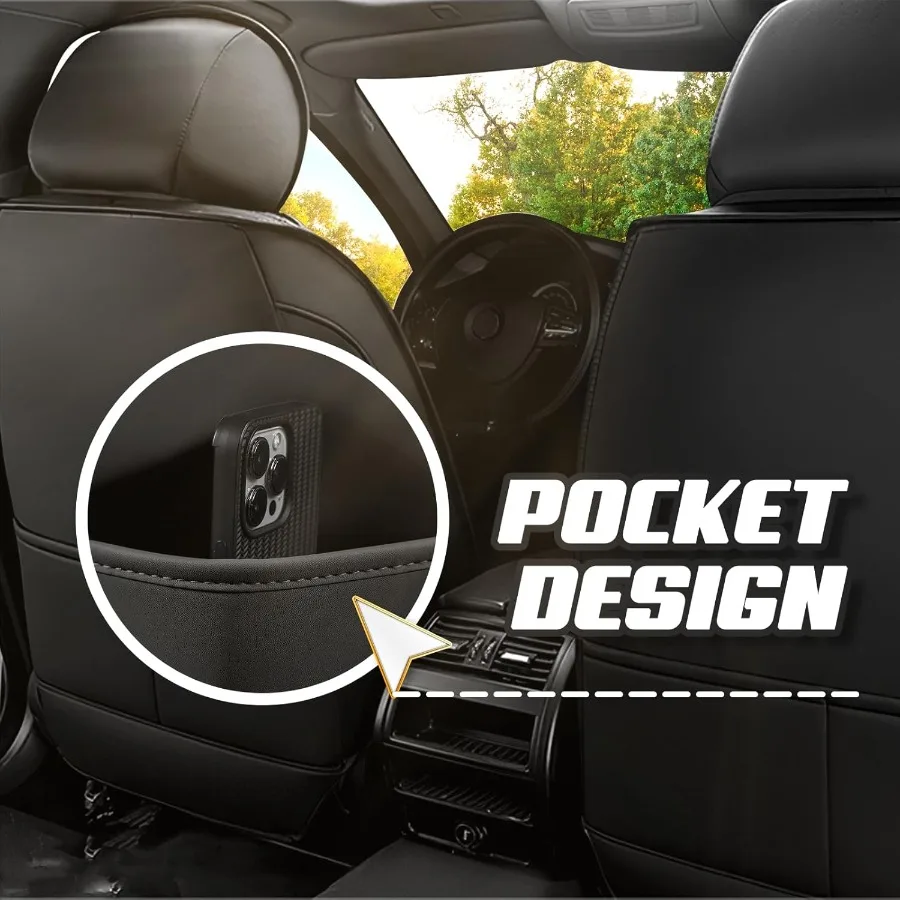 أغطية مقاعد السيارة لفورد مافريك 20222025 قسط نابا الجلود غطاء مقعد السيارة أنيق الرياضة مقعد يغطي لتحسين الراحة #2